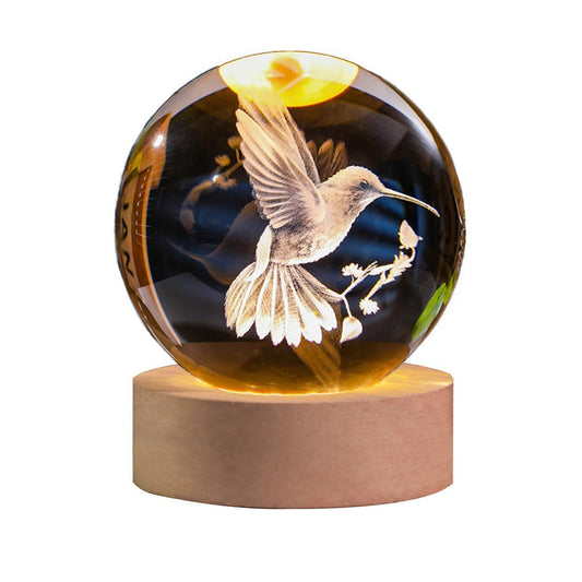 3D Humming Bird Crystal Lamp