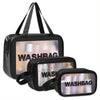 Pvc Cosmetic Pouch Make Up Wash Bag Set Of 3