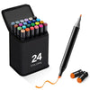 Dual Tip Colorful Art Markers Sketch Pens 24 Colours With Carrying Case