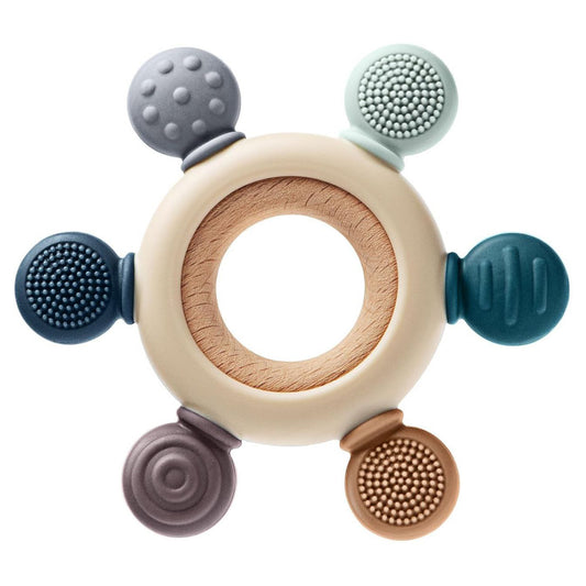 Wooden & Silicone Baby Teether BPA Free