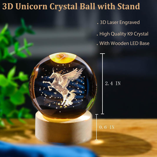 3D Horse Crystal Night Lamp