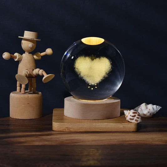 3D Love Heart Crystal Lamp