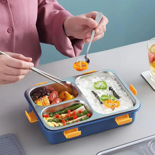 3-Compartment Stainless Steel Lunch Box