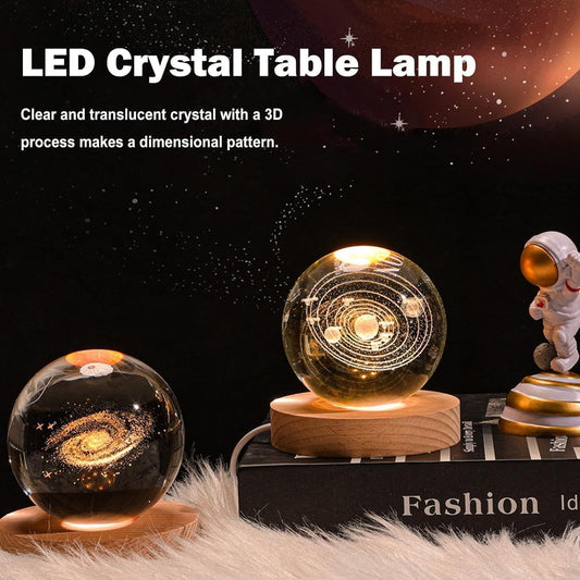 3D Solar Planet Crystal Lamp