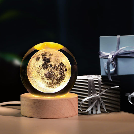 3D Moon Crystal Lamp