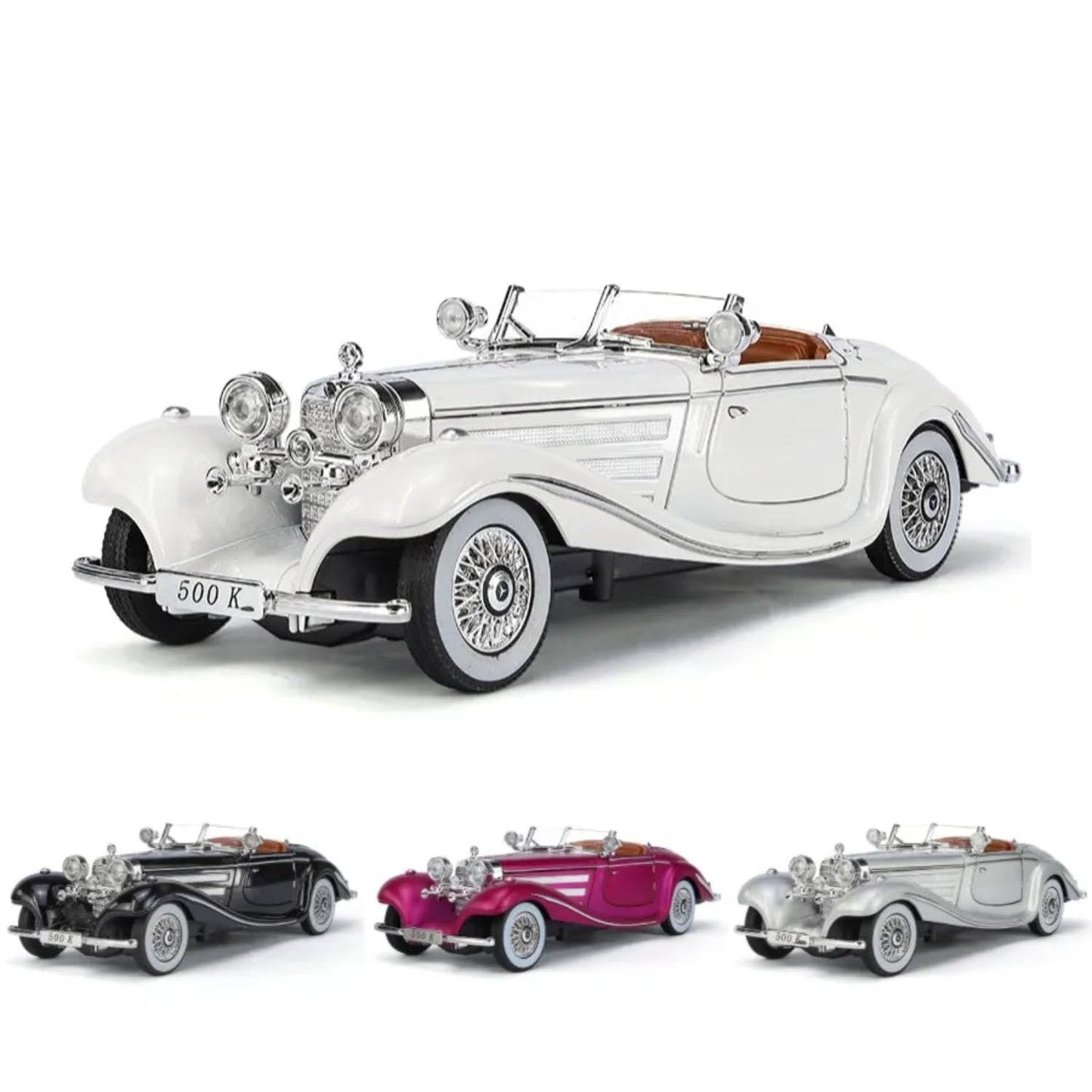Mercedes-Benz 500K Diecast Pull-Back Toy Car