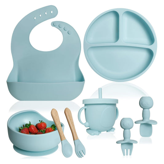Silicone Baby Feeding Set 8 Pcs