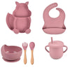 Cat Design Silicone Baby Feeding Set