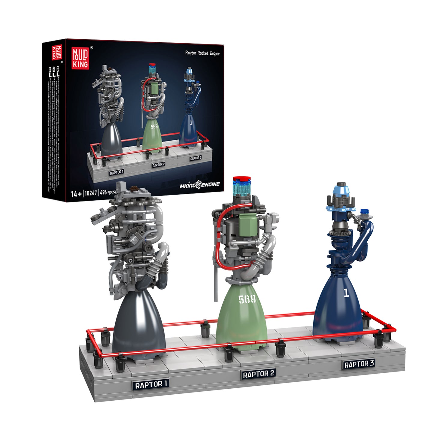 Mould King 10247 Raptor Rocket Engine Building Set