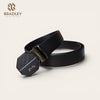 Leather Hexagonal Buckle Auto-Lock No-Hole Ratchet Belt