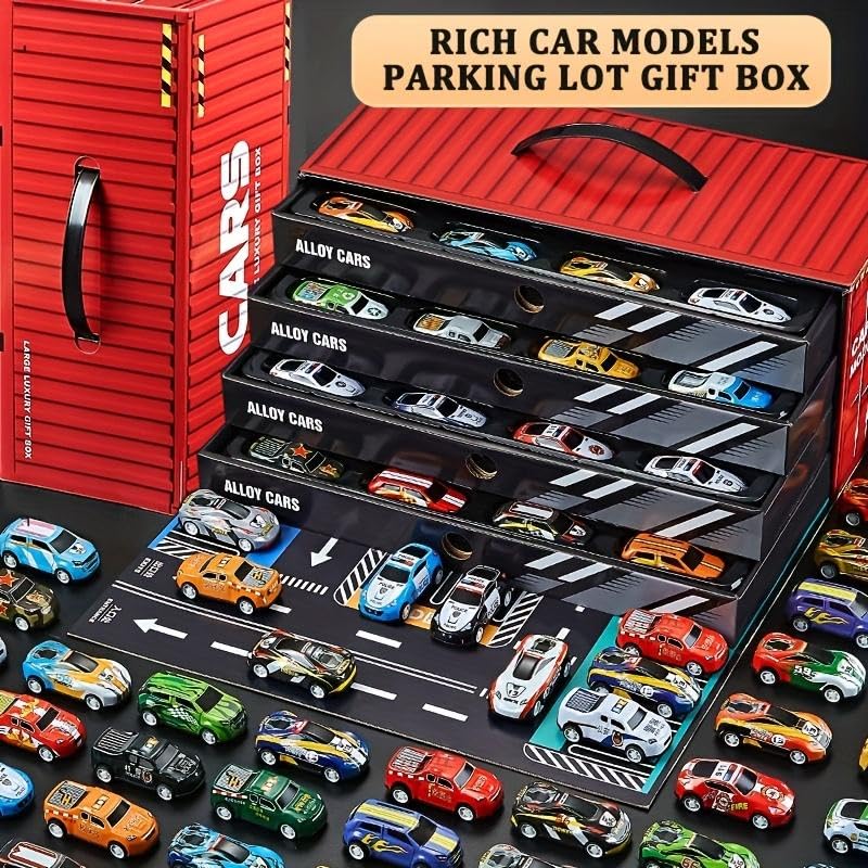 48PCS Pull-Back Alloy Cars Gift Set