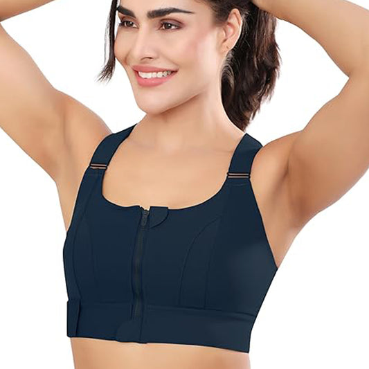 Women's High-Support Front-Zip Sports Bra