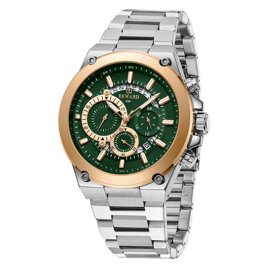 Reward Premium Men's Sport Chronograph Watch (Green Dail)