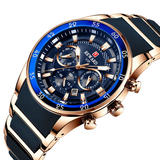 Reward VIP Luxury Chronograph Men’s Quartz Watch – Blue Dial Edition