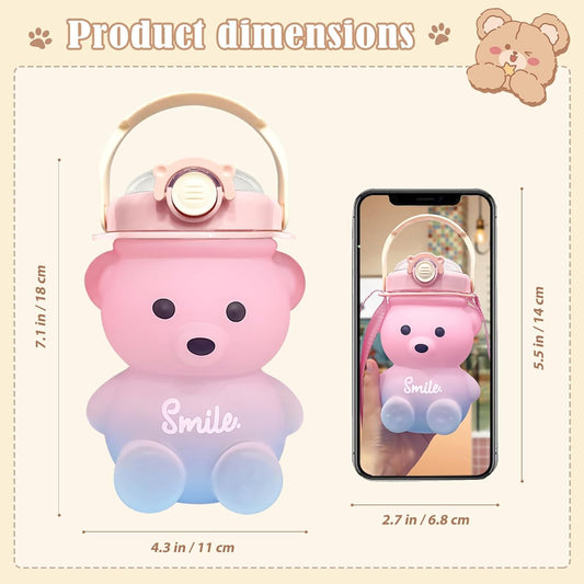 Cute Bear Straw Bottle 1000ml