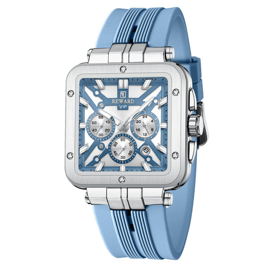 Reward VIP New Edition Chronograph Men’s Quartz Watch – Sky Blue Sqare Dial