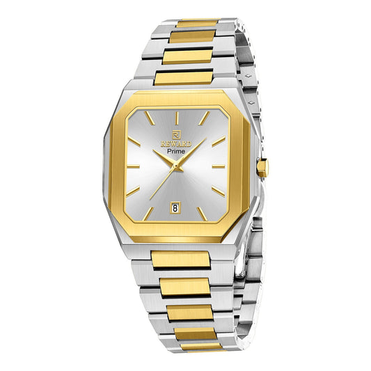 Reward Prime Men's Analog Quartz Watch – Golden & Silver