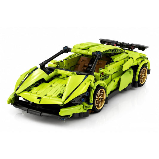 Green Lambo 1:18 Scale Racing Pull-Back SuperCar Building Blocks Set