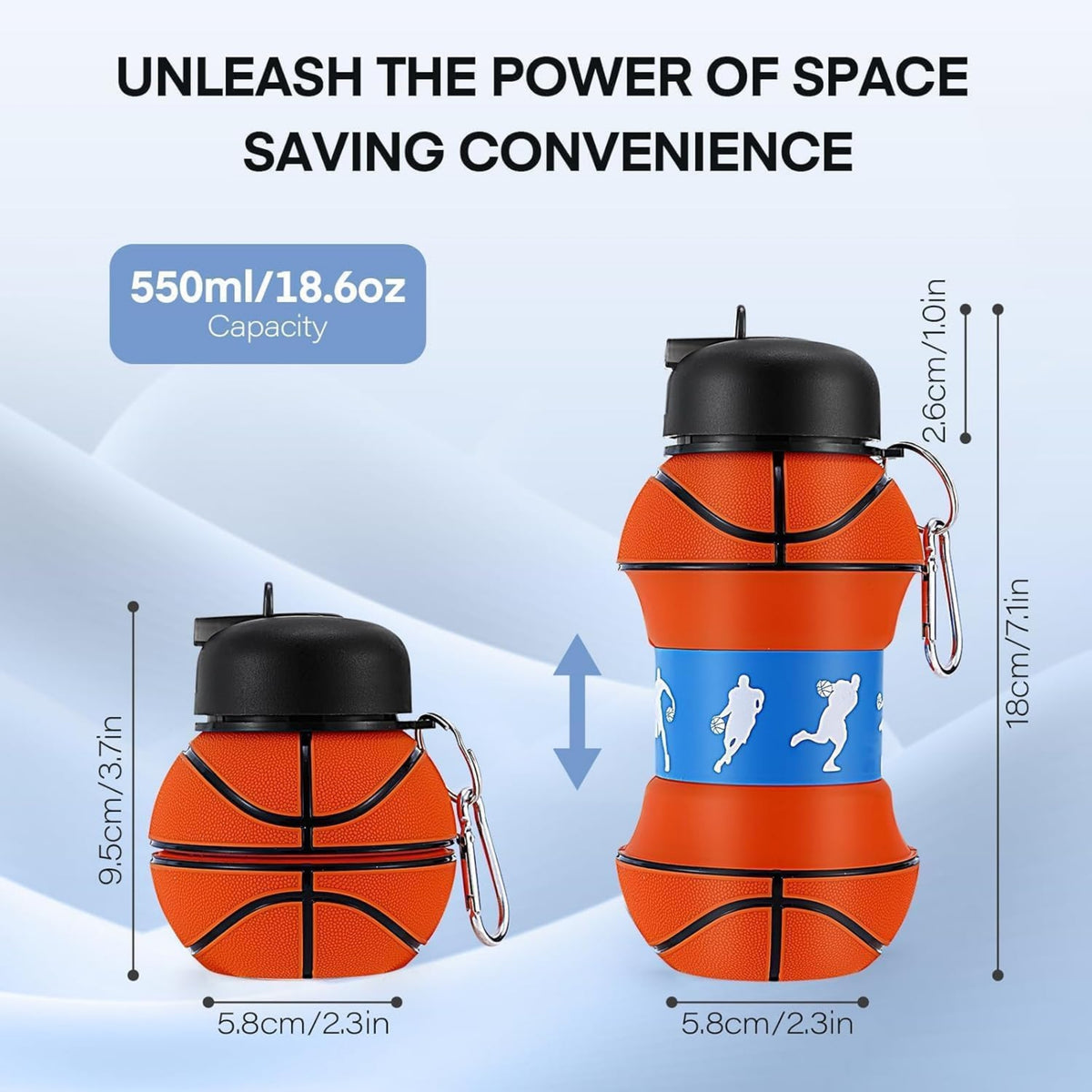 Basketball Design Foldable Water Bottle