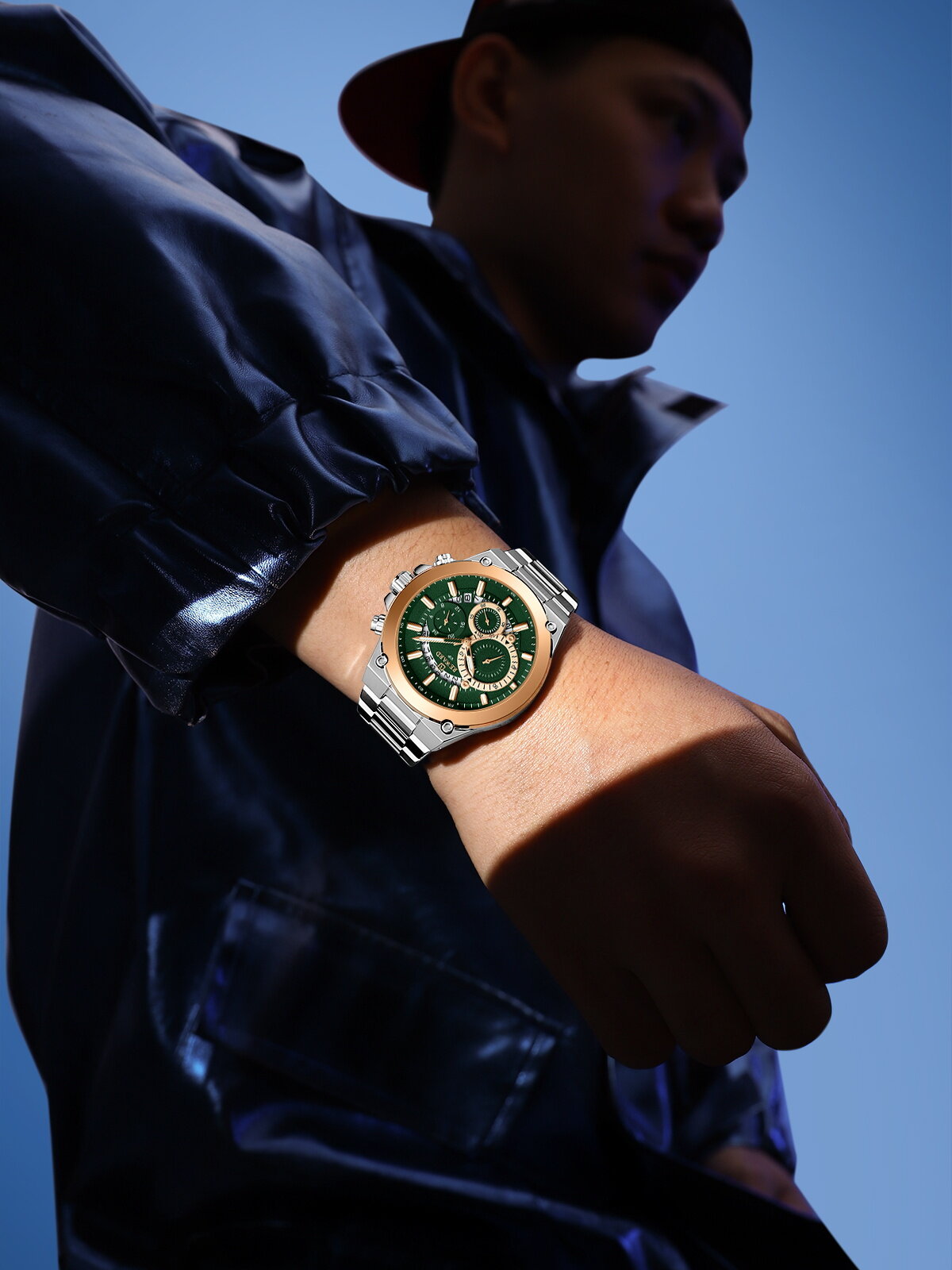 Reward Premium Men's Sport Chronograph Watch (Green Dail)