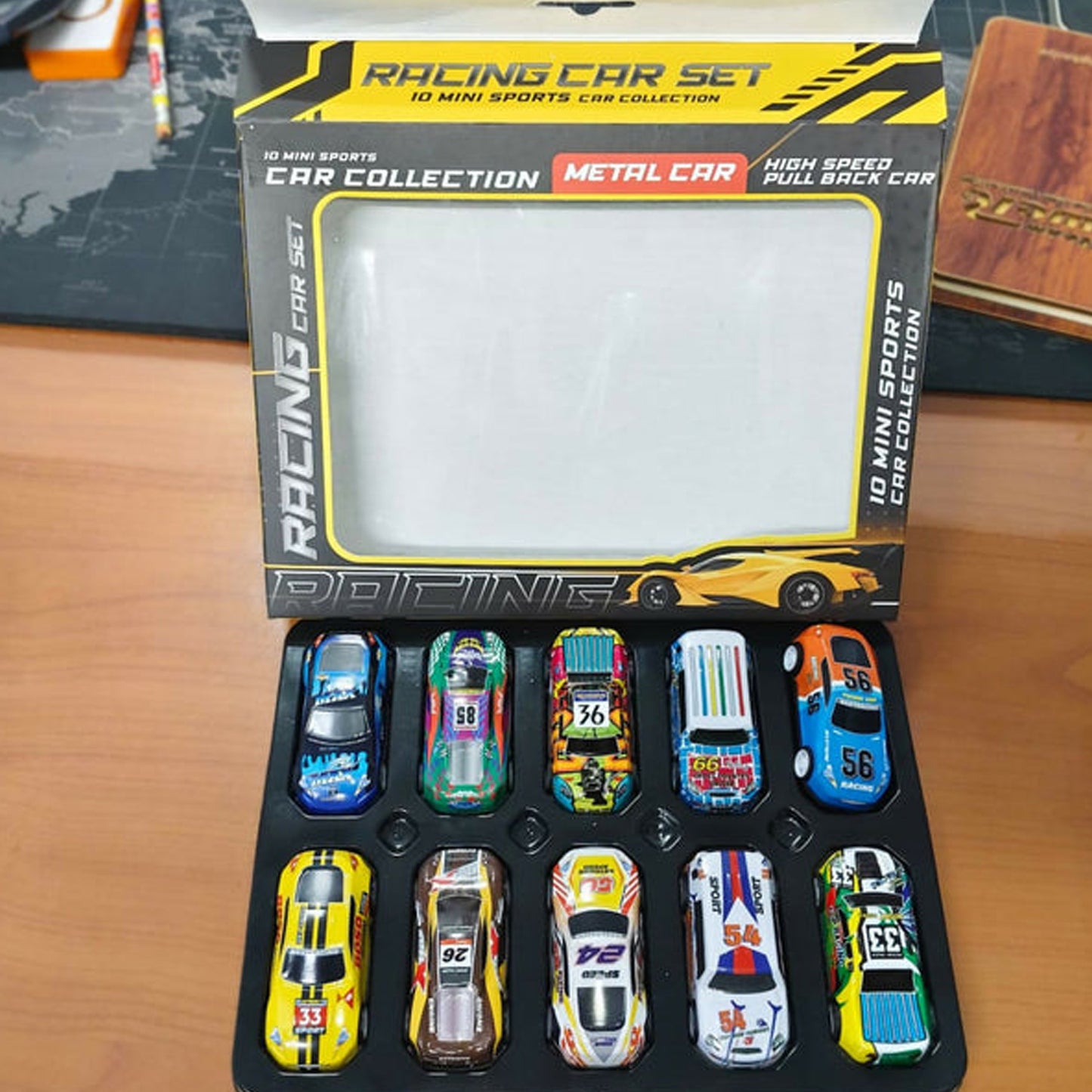 Mini Die-Cast Racing Cars (Pack Of 10)