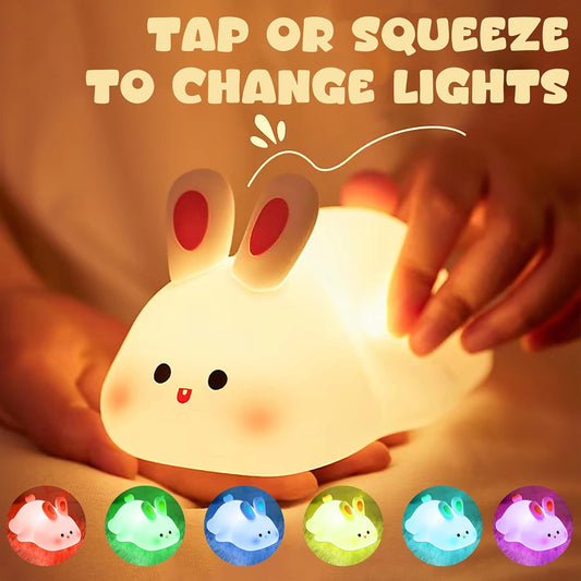 Cute Littale Rabbit Silicone Night Lamp