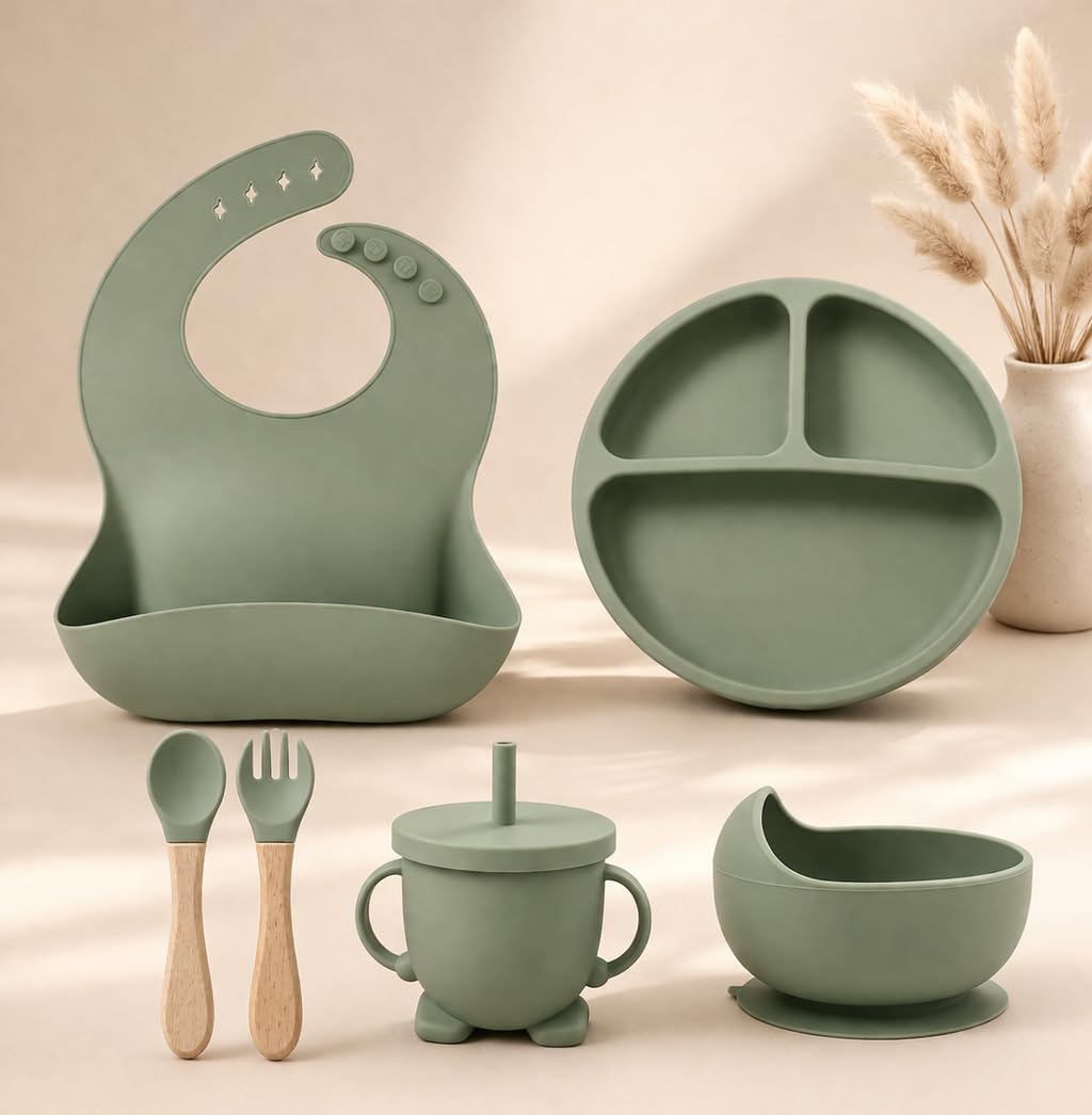 6Pcs Silicone Baby Feeding Set