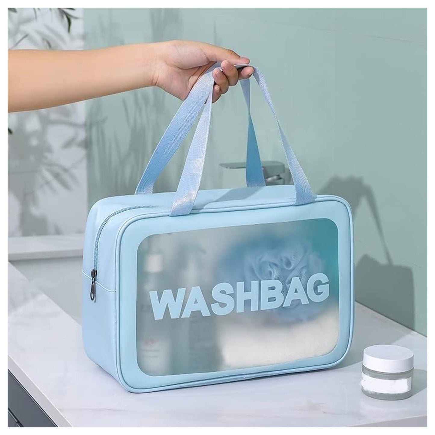 Pvc Cosmetic Pouch Make Up Wash Bag Set Of 3