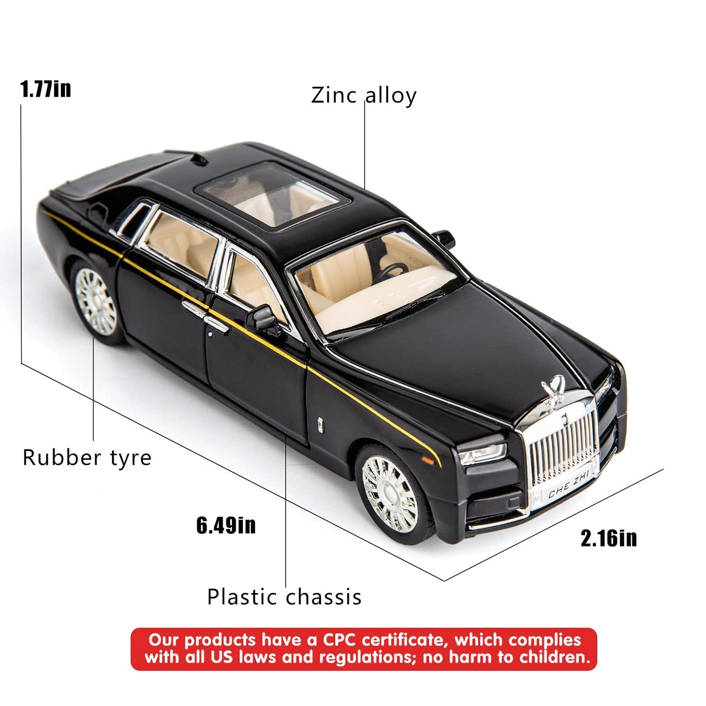 Rolls-Royce Phantom Alloy Pull-Back Car