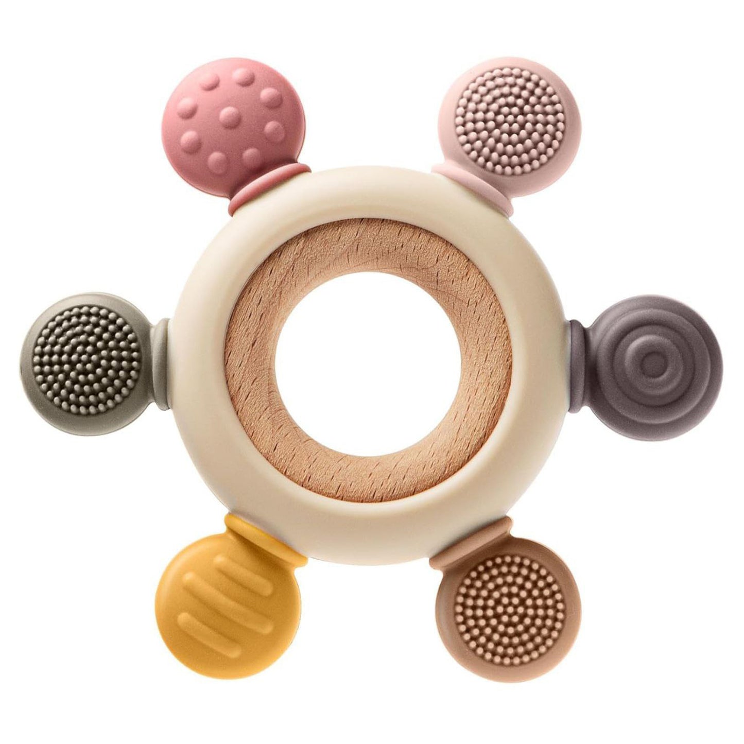 Wooden & Silicone Baby Teether BPA Free