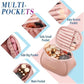 Portable Leather Cosmetic Storage Bag With Handle