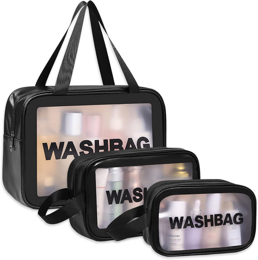 Makeup & Toiletry Pouch Set OF 4Pcs ( Black )
