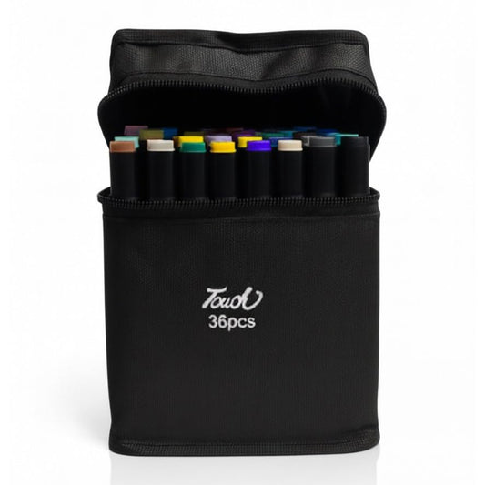 Dual Tip Colorful Art Markers Sketch Pens 36 Colours With Carrying Case