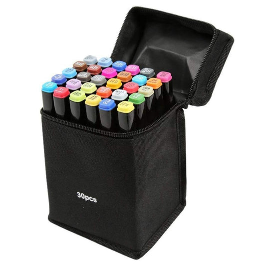 Dual Tip Colorful Art Markers Sketch Pens 30 Colours With Carrying Case