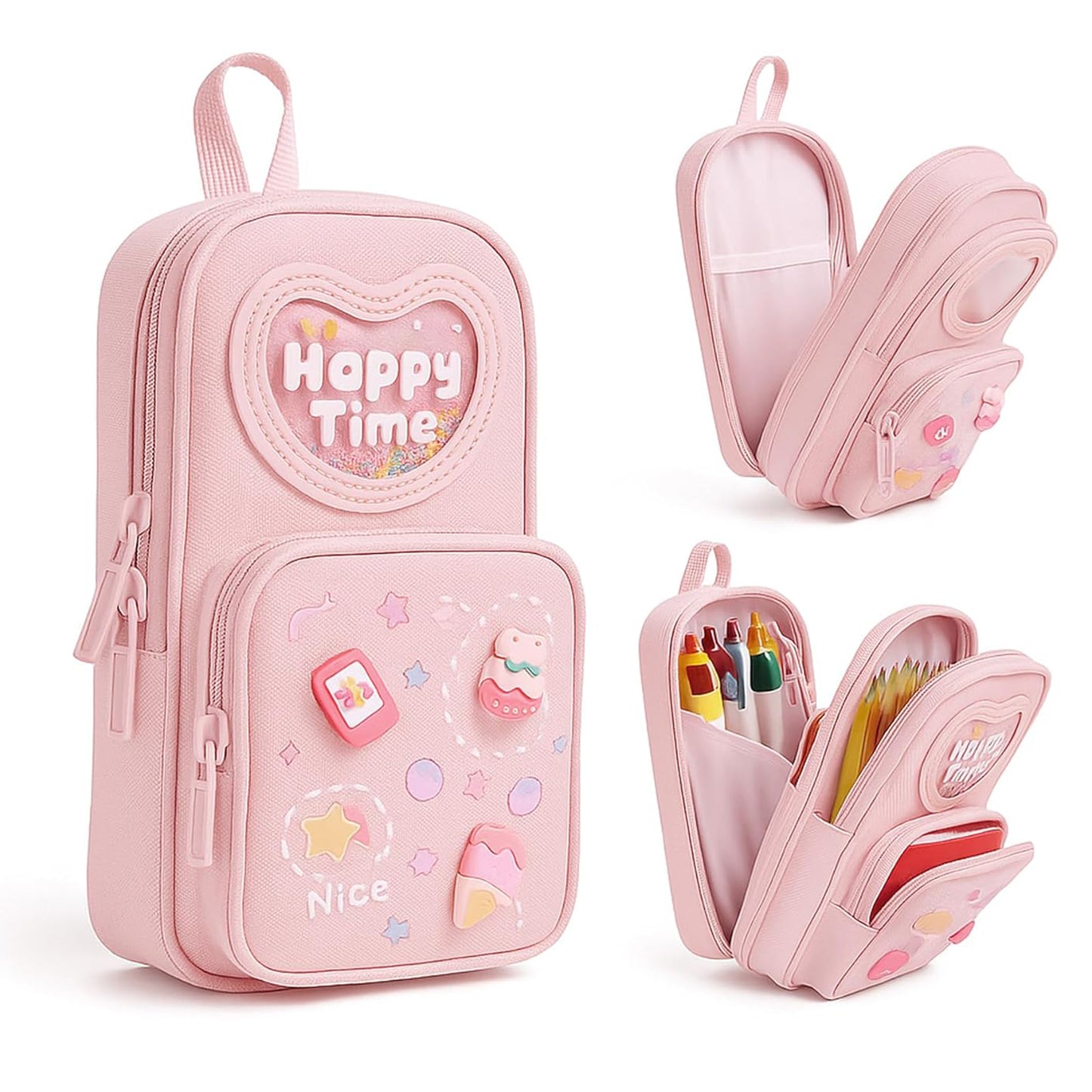 Canvas Pencil Case – Large Capacity 6 Layer With 3 Compartment For Kids