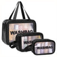 Pvc Cosmetic Pouch Make Up Wash Bag Set Of 3