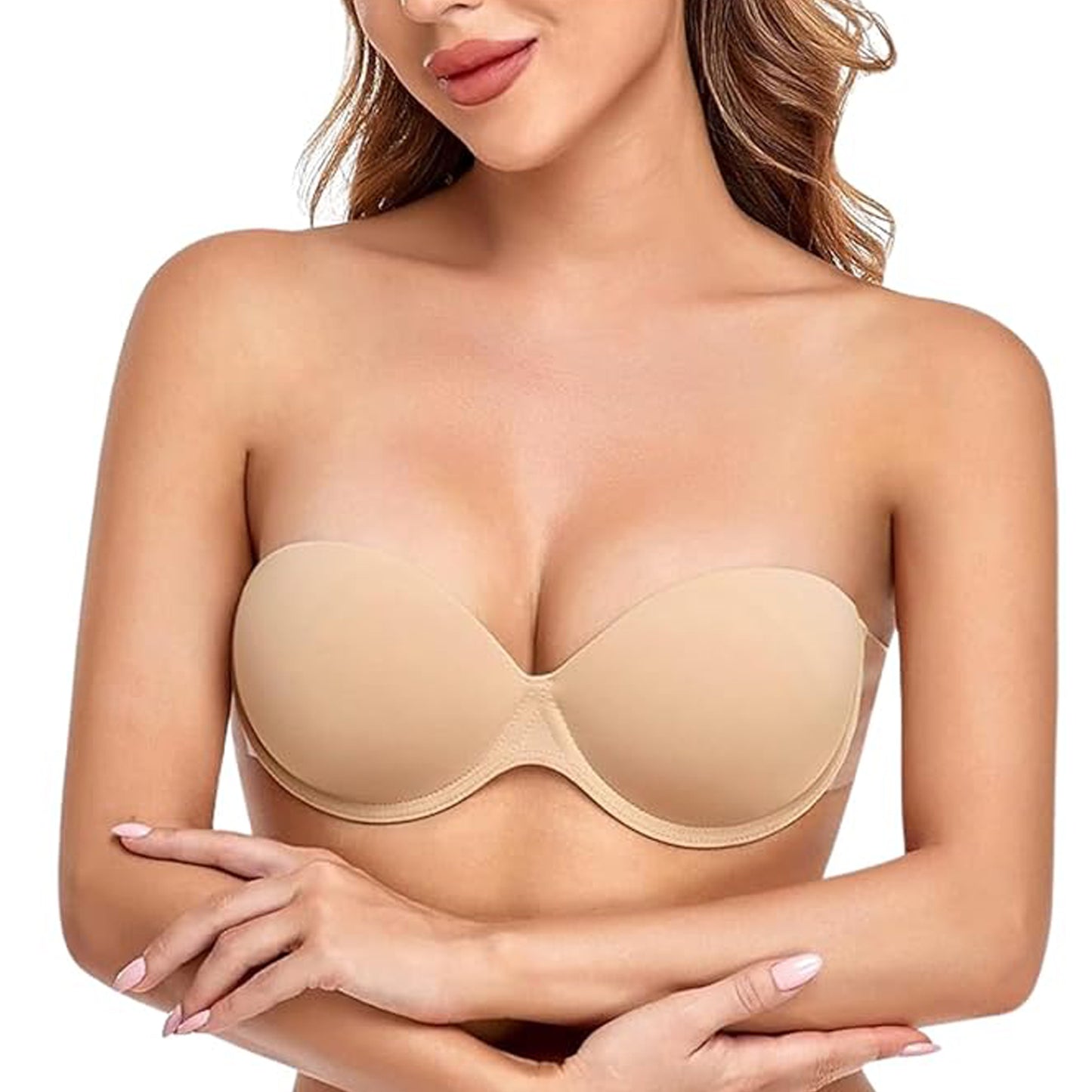 Stick-On Strapless Backless Push-Up Adhesive Bra For Women