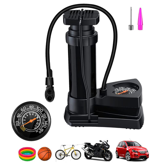 Portable Foot Air Pump With Pressure Gauge