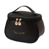 Stylish Toiletry Brush Large Capacity Leather Cosmetic Organizer With Handle