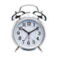 Alarm Clock Twin Bell Metal Frame With Light (Silver)