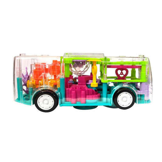 Transparent Gear 3D Rotating Bus Toy For Kids