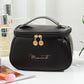 Stylish Toiletry Brush Large Capacity Leather Cosmetic Organizer With Handle