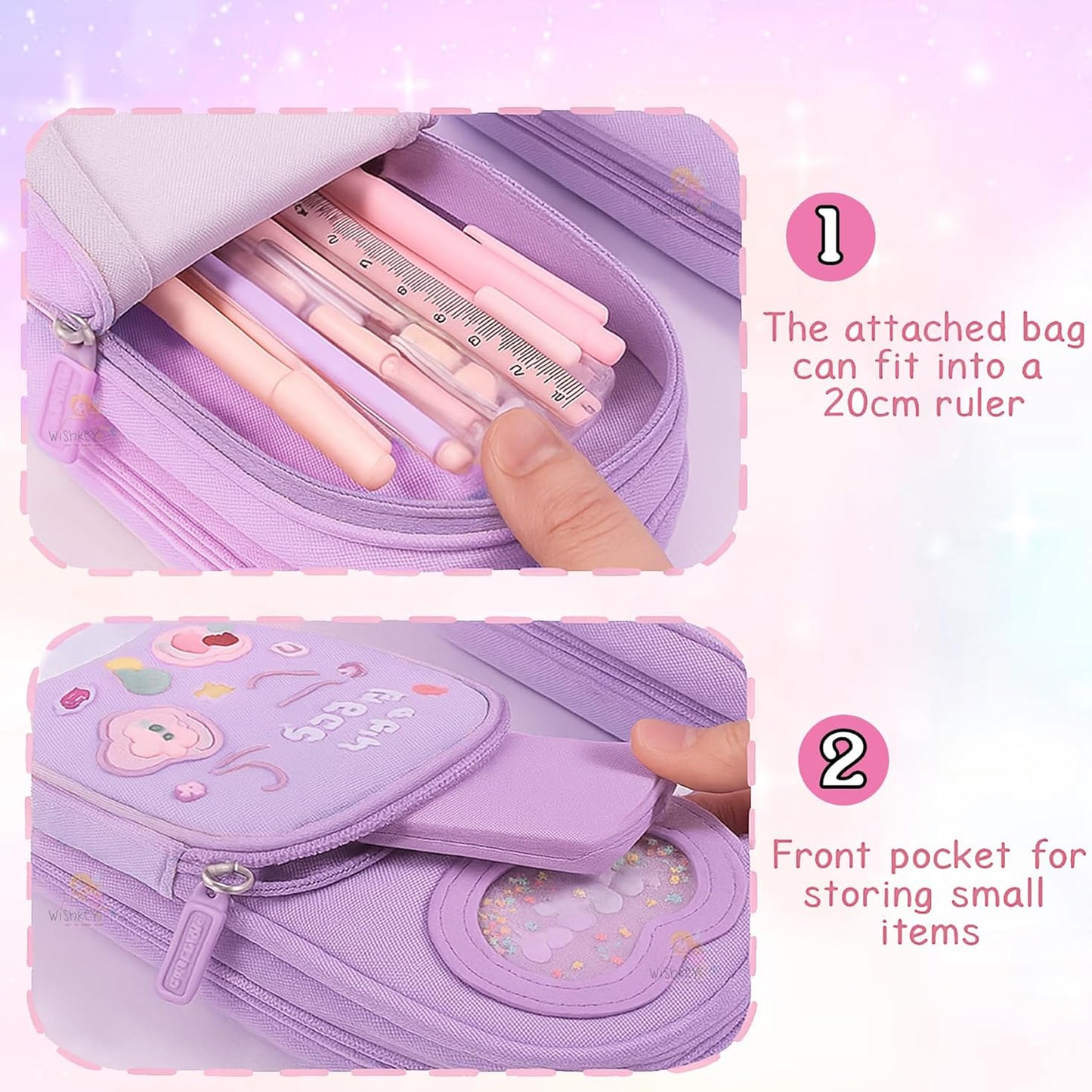 Canvas Pencil Case – Large Capacity 6 Layer With 3 Compartment For Kids