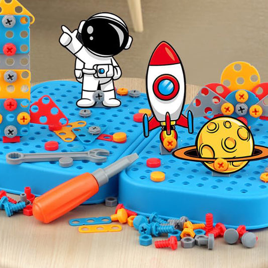Creative Space Screw Puzzle Suitcase Toy Set