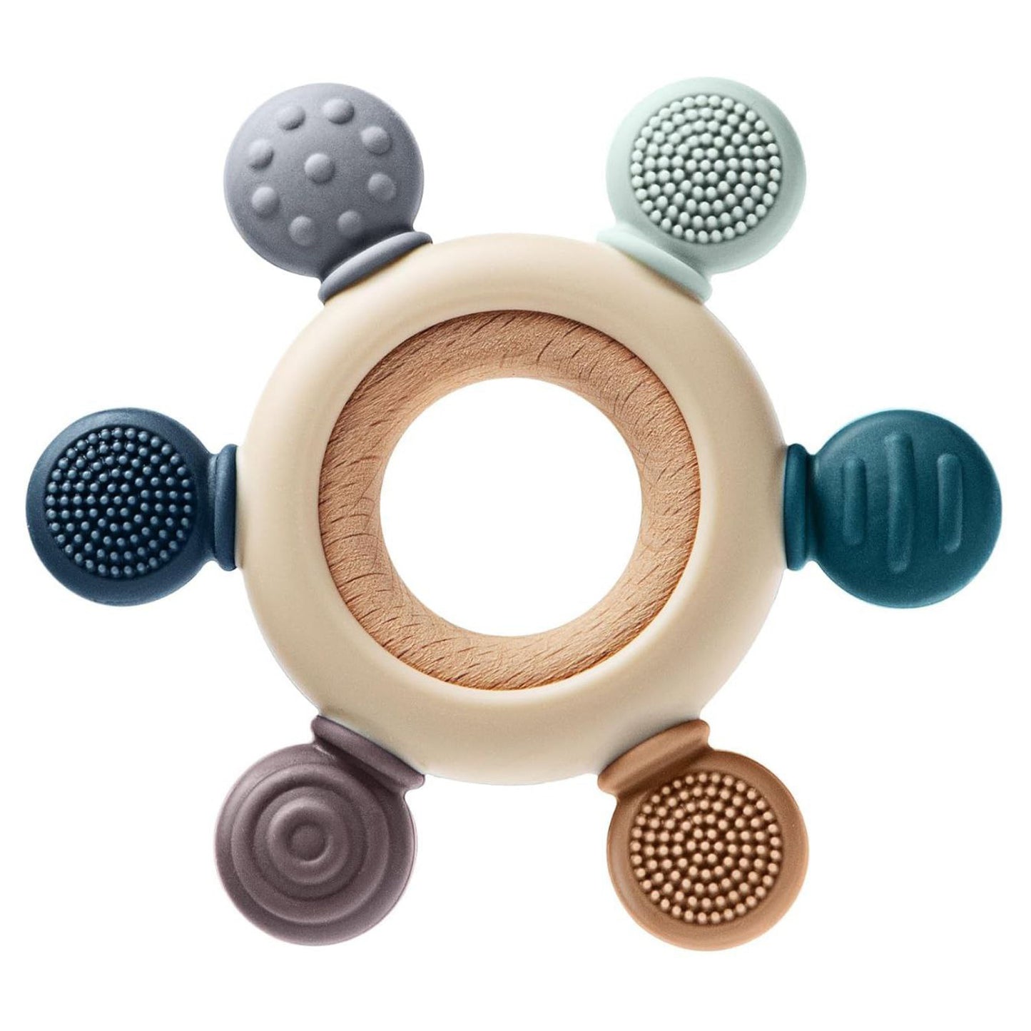 Wooden & Silicone Baby Teether BPA Free