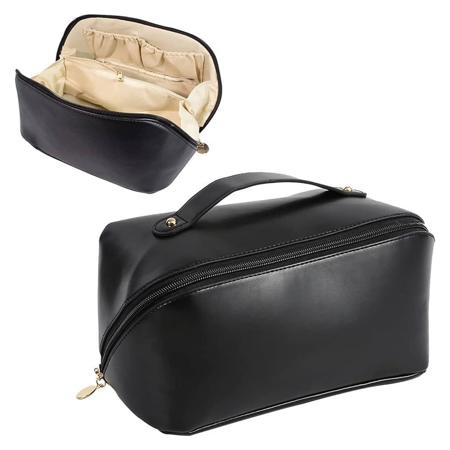 Makeup Cosmetic Bag For Women Wide Opening Cosmetic Case