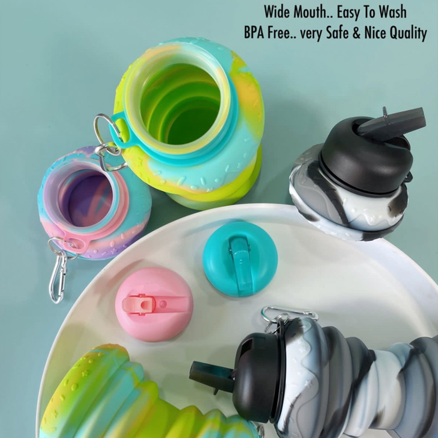 Donut Shape Collapsible Silicone Water Bottle 🍩