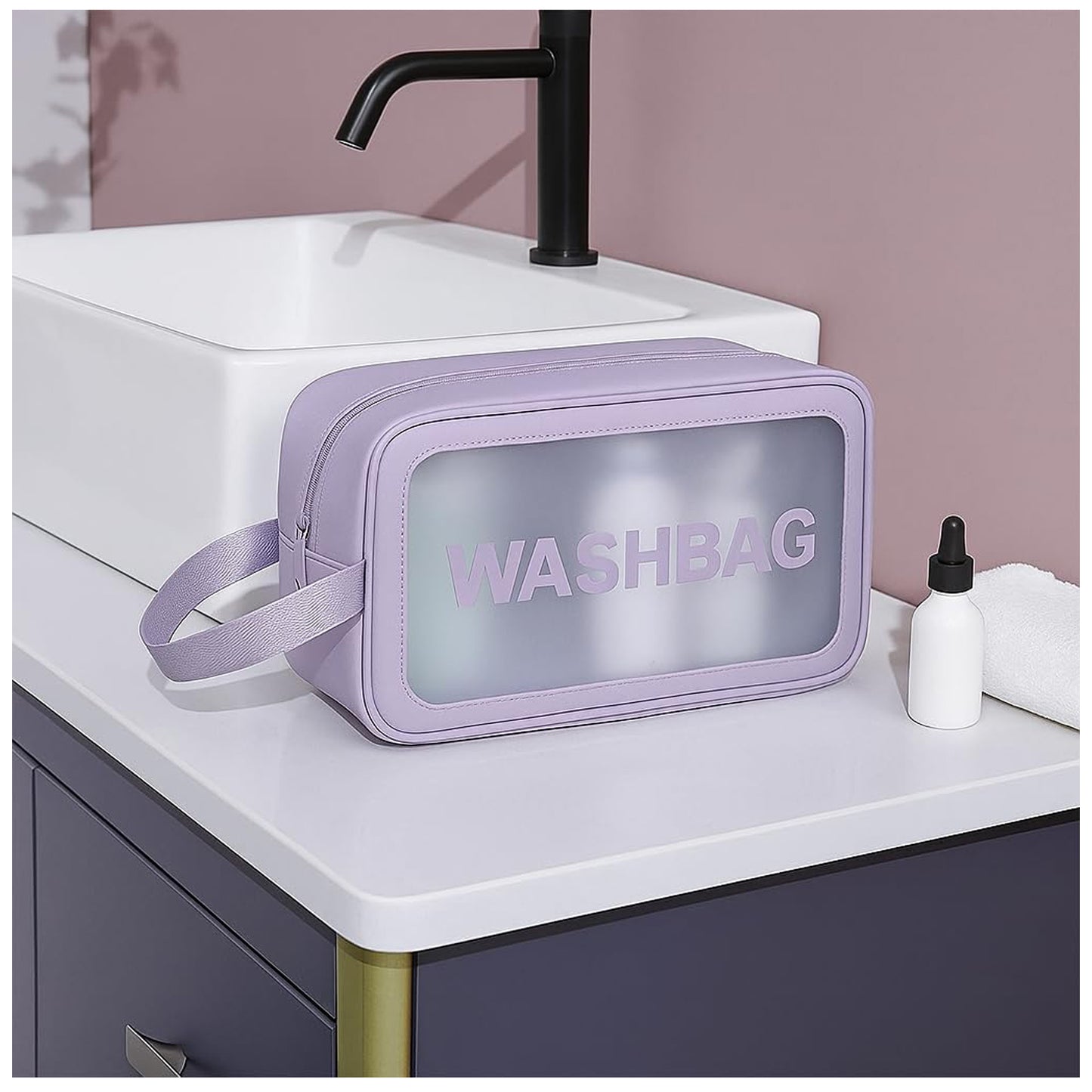 Pvc Cosmetic Pouch Make Up Wash Bag Set Of 3