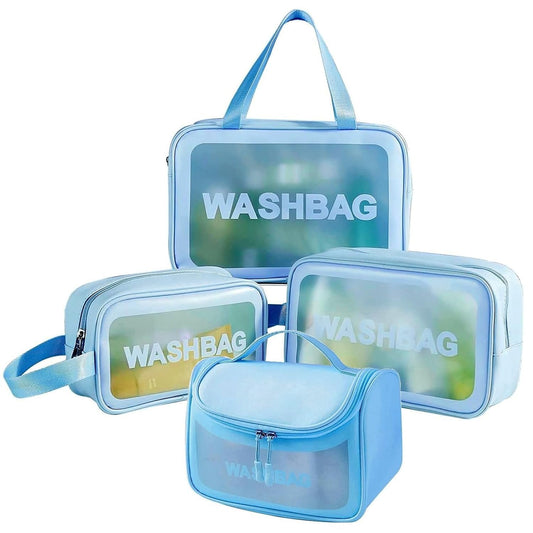 Makeup & Toiletry Pouch Set OF 4Pcs ( Blue )
