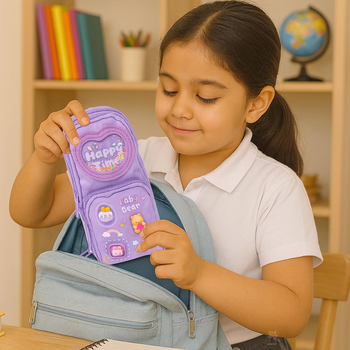 Canvas Pencil Case – Large Capacity 6 Layer With 3 Compartment For Kids